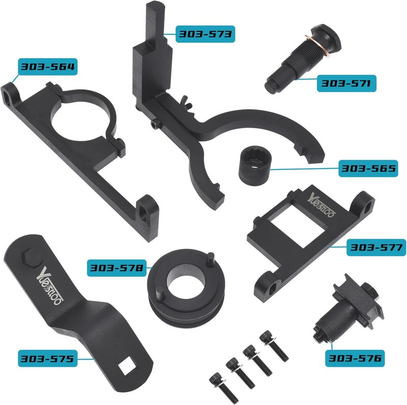 Yuesstloo Camshaft Timing Tool Kit, Compatible with Ford Land Rover Explorer Mustang Ranger Mercury Mountaineer L3 Mazda 4.0L V6 4015CC SOHC V6, with Carrying Case & Gloves - Image 2